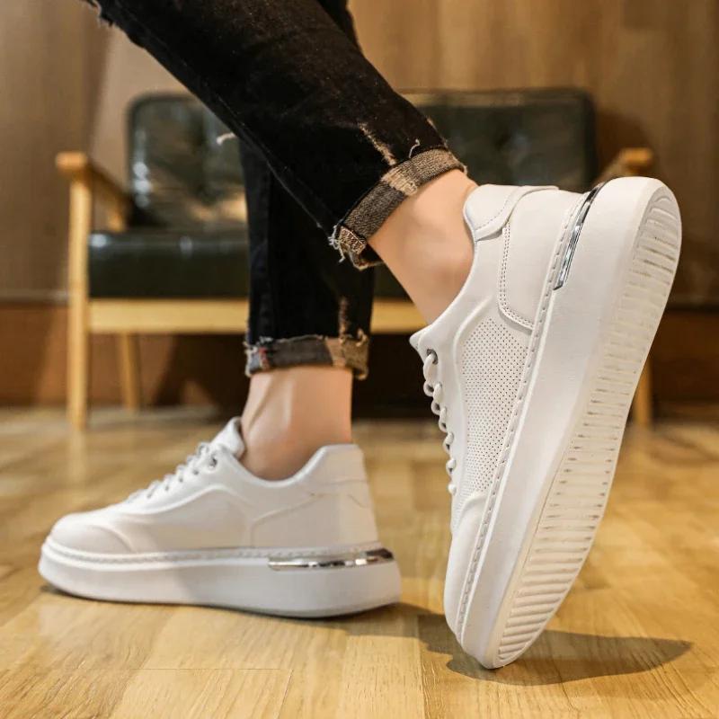Men Casual Sneakers Trend Mesh Breathable Lightweight Walking Men Vulcanized Shoes Thick Sole Non-slip Footwear Tenis Masculino