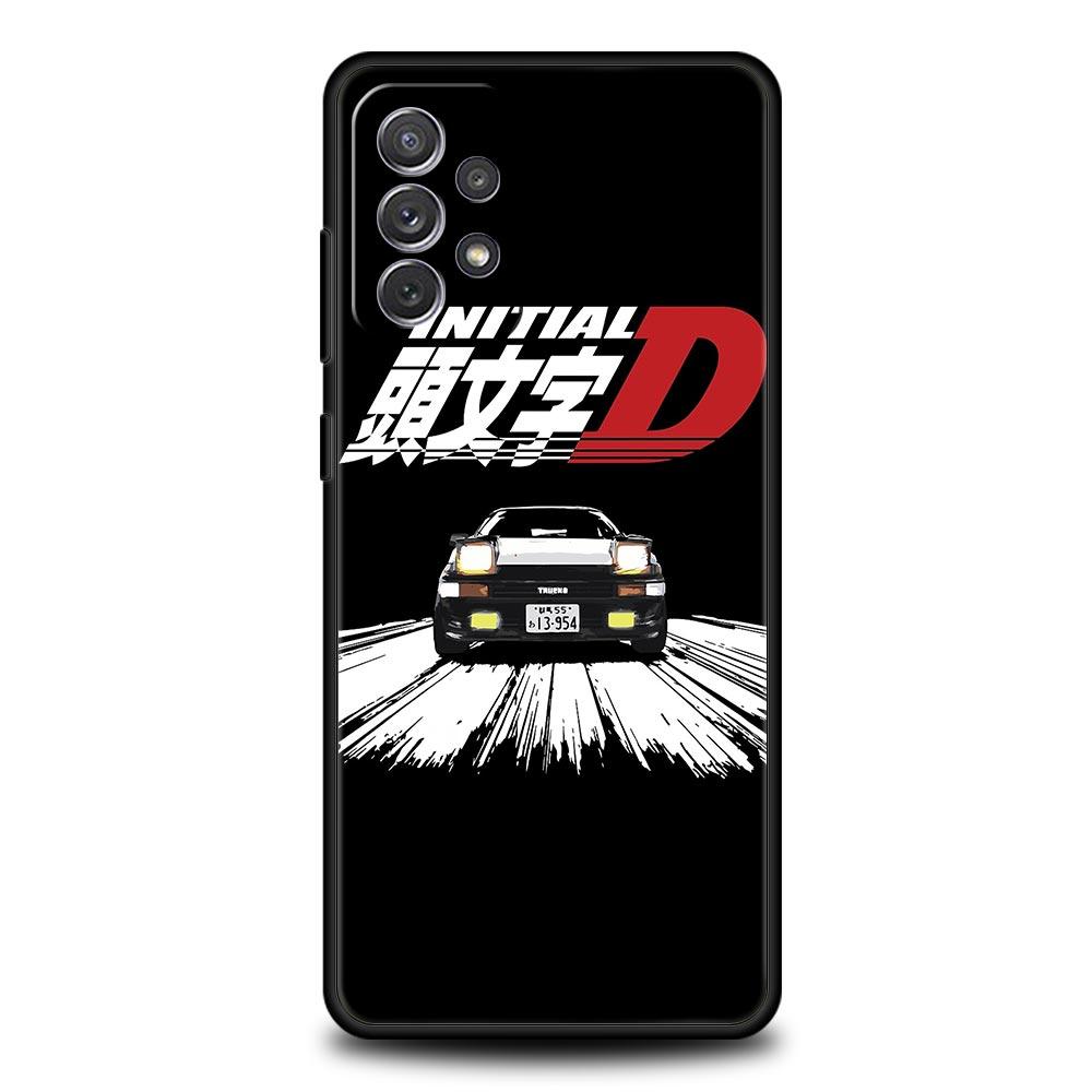 Initial D Car Phone Case for Samsung Galaxy A55 A35 A17 A07 A15 A13 A25 A51 A71 A72 A73 A32 A52 A52S A41 5G Soft TPU Shell Capas