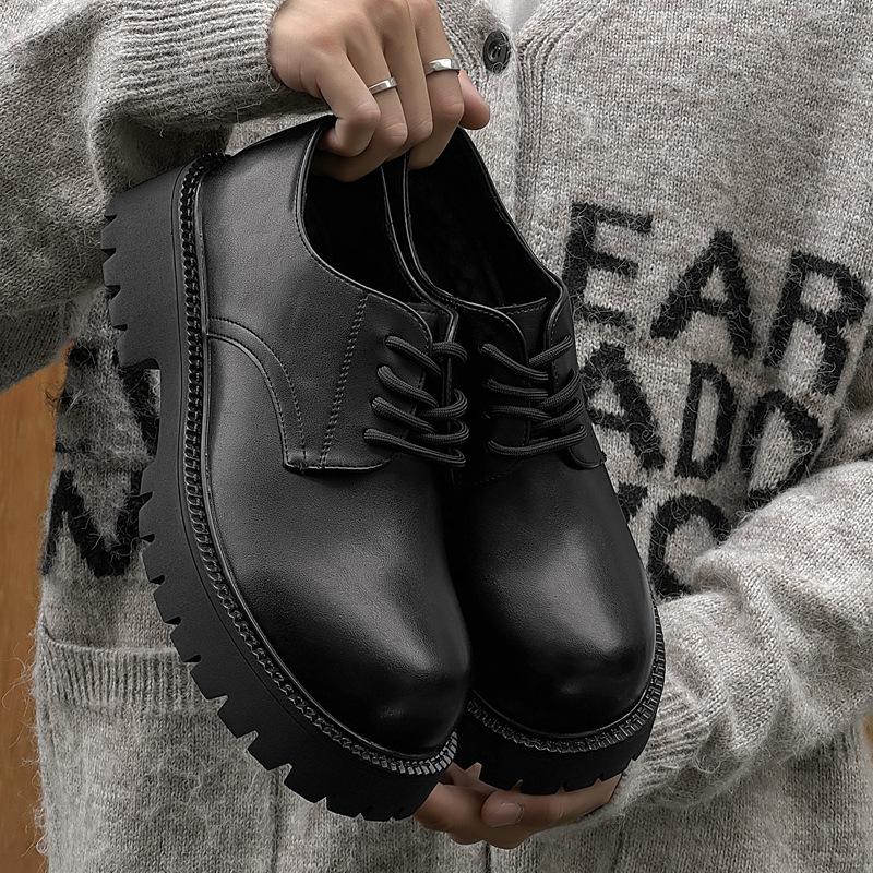 

Новые туфли дерби на платформе в британском стиле, модные мужские туфли из натуральной кожи для повседневной носки, модные кожаные туфли 9267-J 38