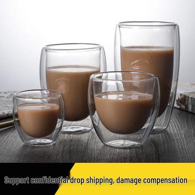Double-Layer Borosilicate Glass Egg-Shaped Insulated Cup for Tea, Coffee, Juice, or Beer