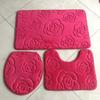 3D Embossed Absorbent Coral Fleece Non-Slip Bathroom Mat - Rose Foot Pad for Bedroom Entrance