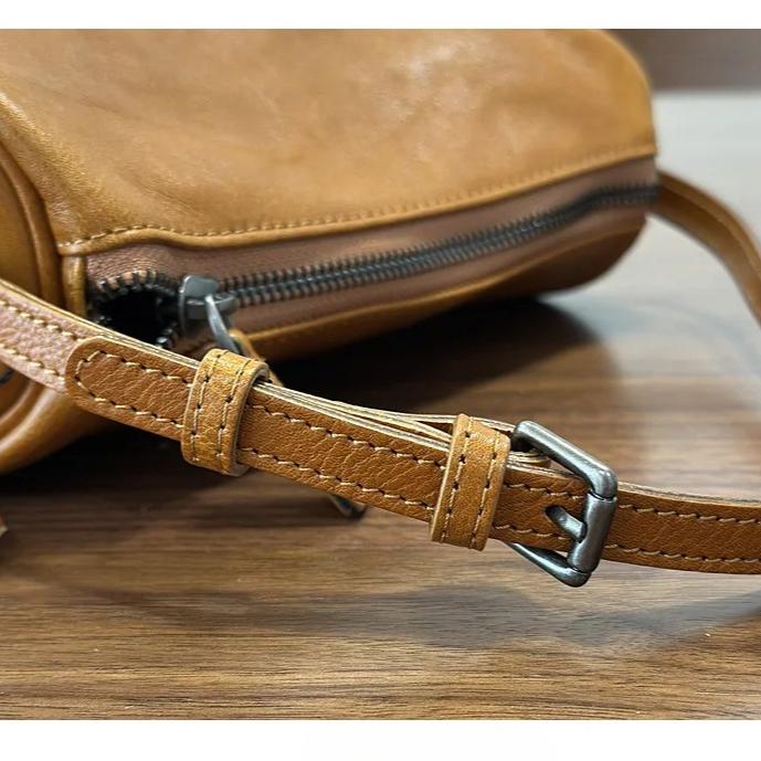 Johnature Genuine Leather Small Square Bag Soft Cowhide Women's Handbag Solid Color Casual Versatile Shoulder Bag