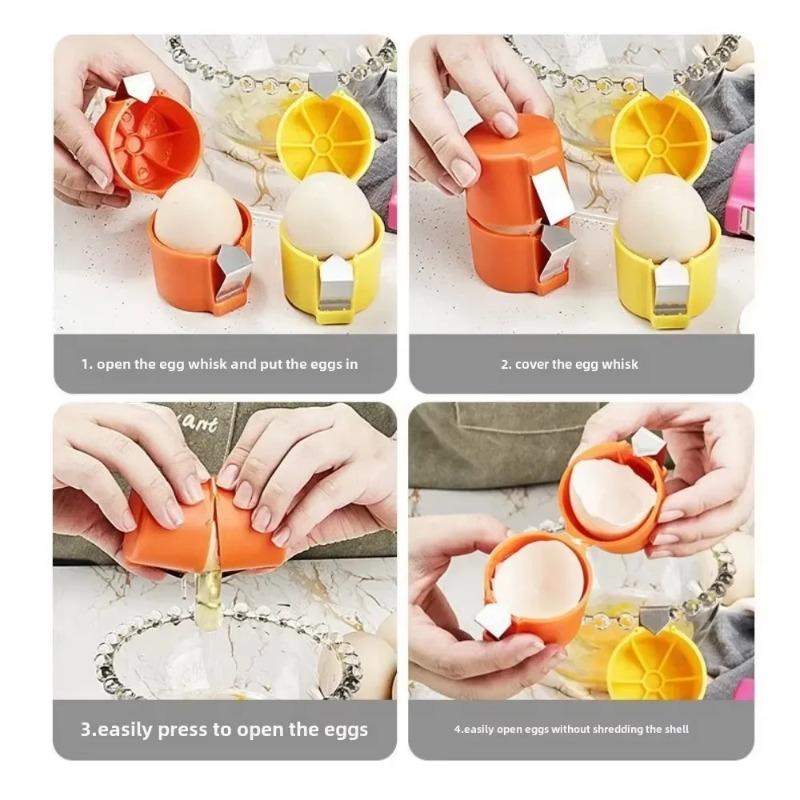 Non-Toxic Stainless Steel Household Egg Opener Creative Cute Egg Shell Opener Portable Kitchen Baking Tool Egg Peeler For Cooking Gadgets