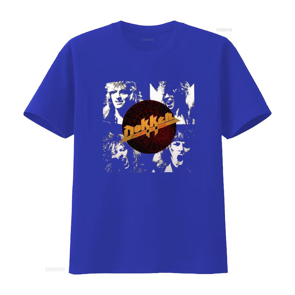 Dokken Band Members Portrait Rock Music T Shirt Don George Lynch Mick Brown Jeff Pilson Design vintage Washed