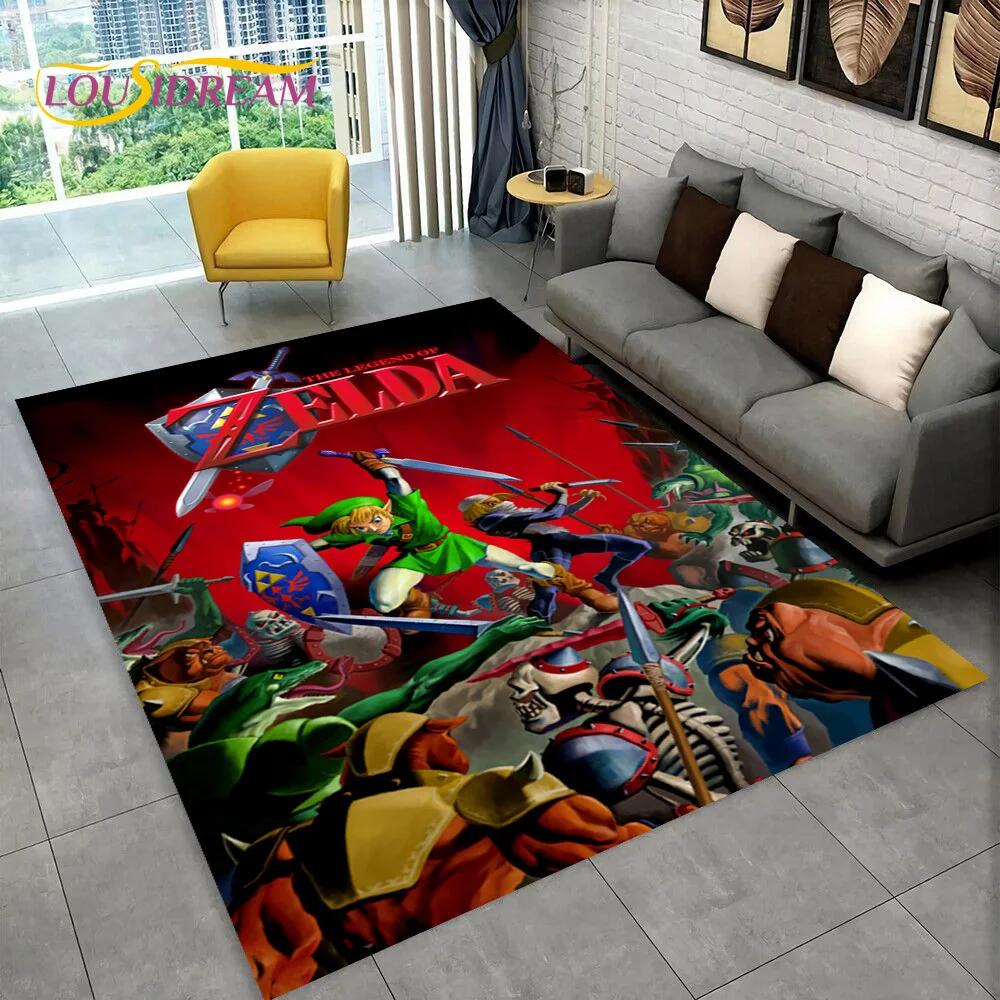 3D Z-Zelda2 HD Link Spiel Cartoon Teppich Teppich für Schlafzimmer Wohnzimmer Zuhause Sofa Dekoration, Kinder Spielen Große Dekor Bodenmatte