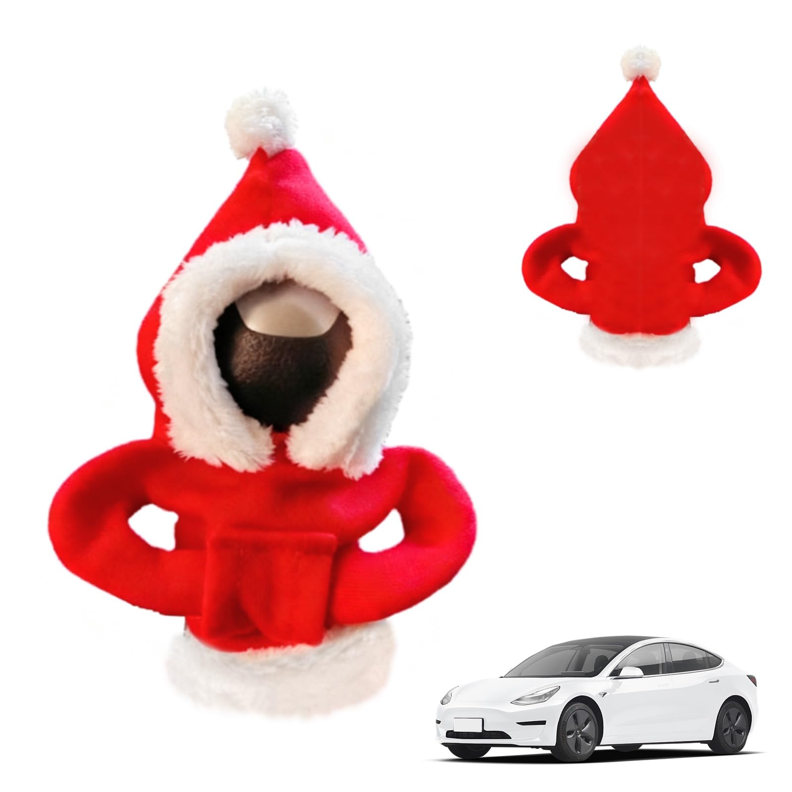 

seimeinoki Gear Stick Shift Knob Cover Car Shifter Protective Cover Christmas Theme Universal Washable красный