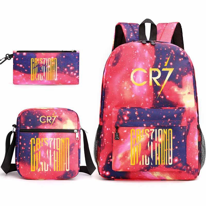 Youth Fashion Backpack Shoulder Bag Pencil Case Children'S Student School Bag 3-Piece Set