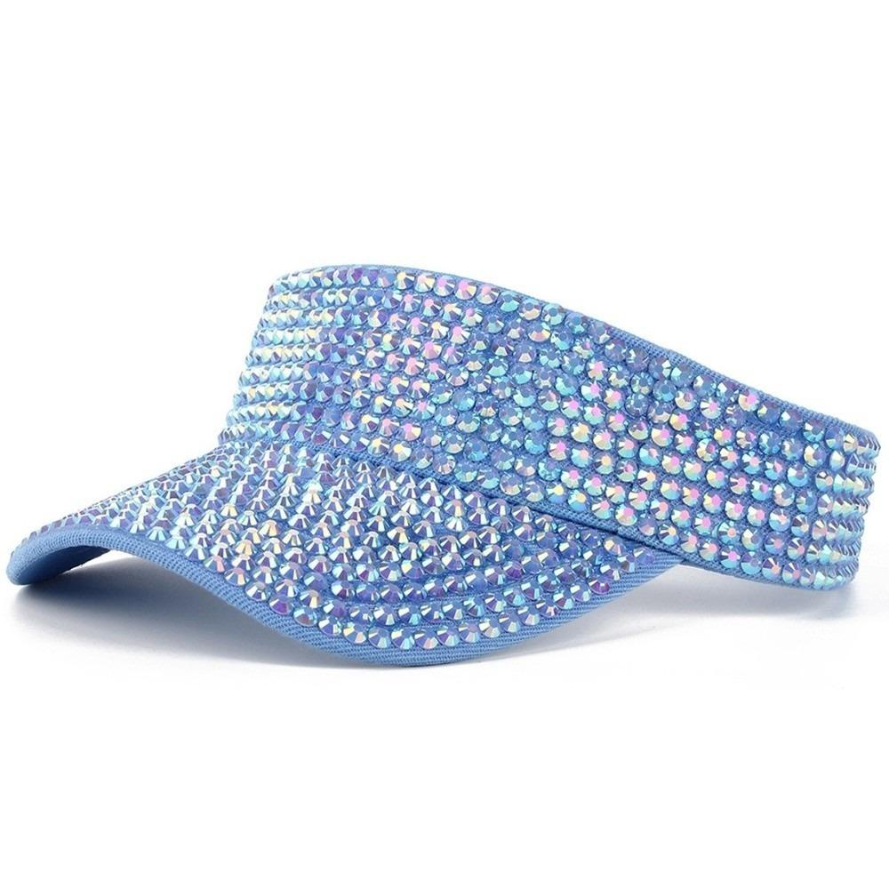 Rhinestone Decor Rhinestone Sun Visor Hat Shiny Top Hat Visor Bling Baseball Cap City Walking