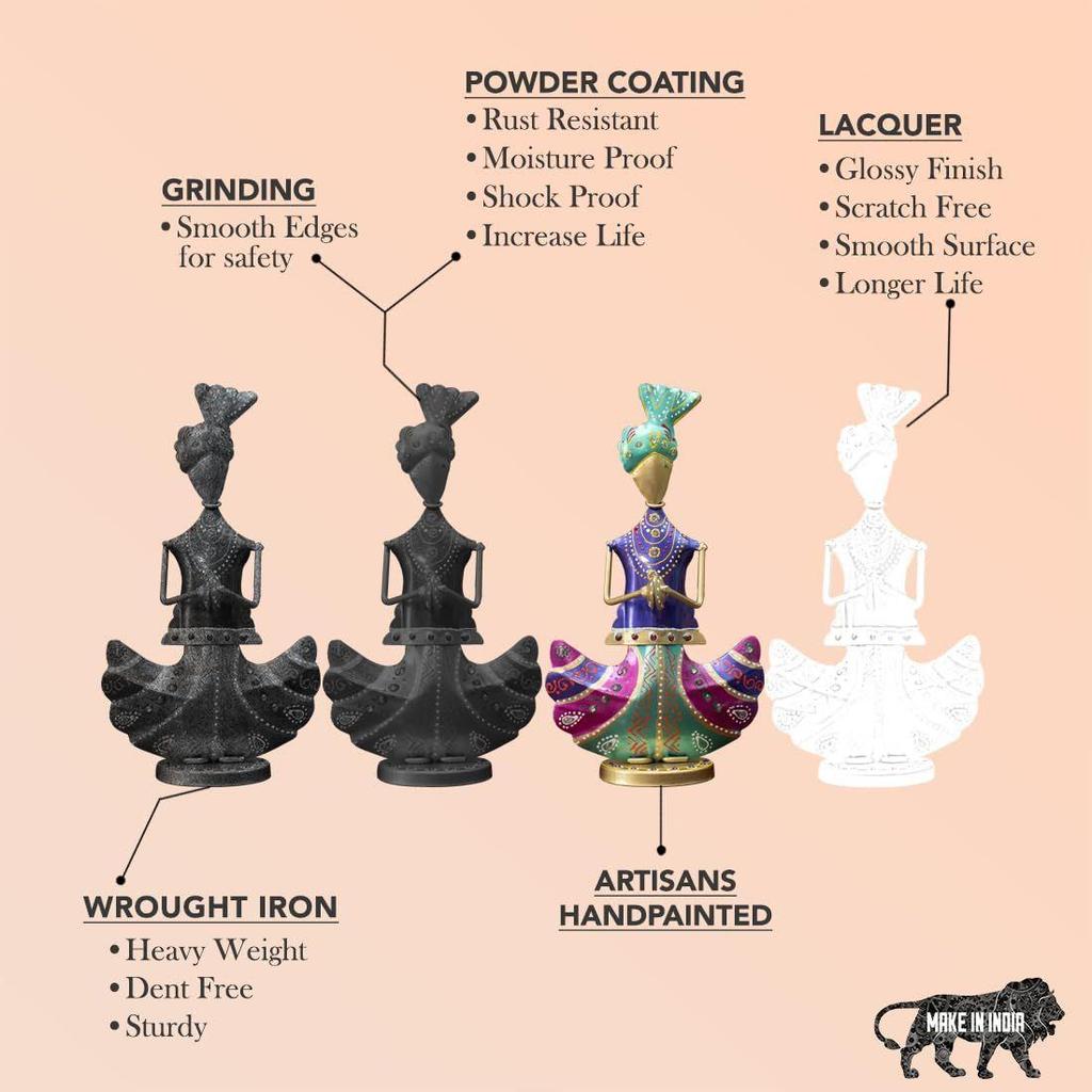 Nostrae Metal Show Pieces for Home Decor | Gift Items for Showcase or TV Unit Decoration | Statue or Figurines or Artifacts for Table or Living Room