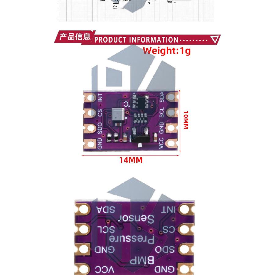 BMP580 high precision atmospheric pressure and temperature sensor module 2.0V-5.5V IIC SPI compatible with BME280 BMP388