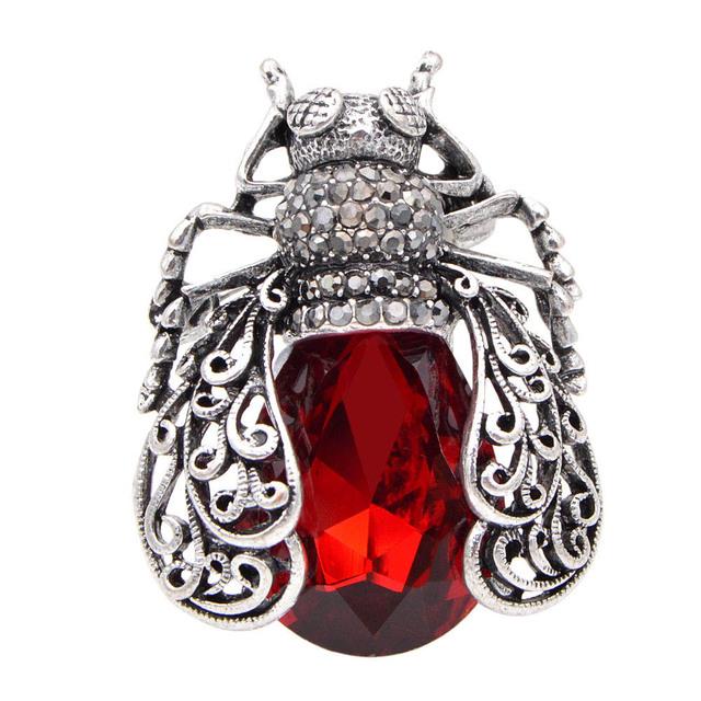 

Новые 3 цвета на выбор, броши с хрустальными жуками для женщин, винтажные модные заколки в виде жука, ажурный стиль, высокое качество L