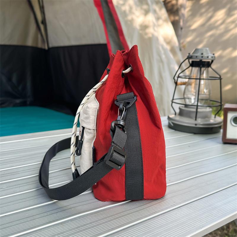 Shoulder Bag Unisex Drawstring Beveled Mobile Phone Bag Outdoor Messenger Bag