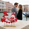 Bird Figurine Valentine's Day Bird Figurines Romantic Standing Plush Love Birds Ornament Bookshelf Bird Accent Piece Bird Gift