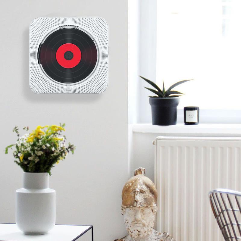 Portable CD Player Bluetooth Speaker Stereo CD Players LED Screen Wall Mountable CD Music Player with IR Remote Control FM Radio