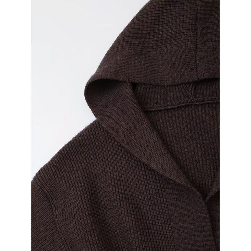 Kaslead New Arrival Women's Clothing Fashion Style Fashion Minimalist Loose Cardigan with Belt Long Sleeve Knitted Coat