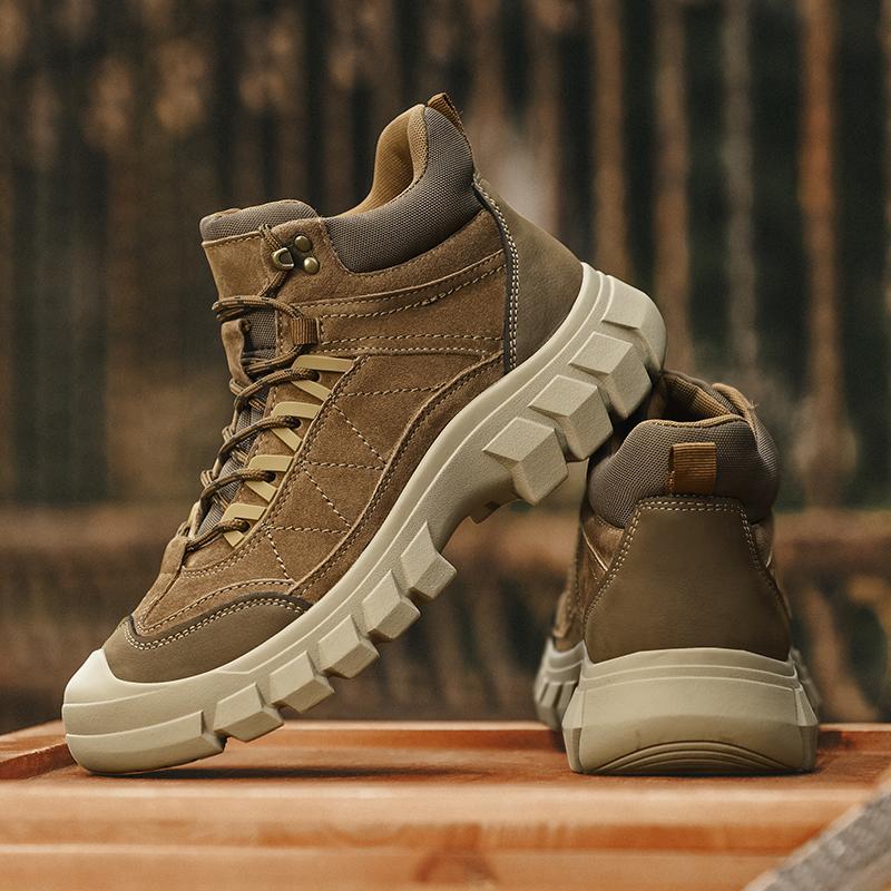 Mens High Top Leather Casual Shoes Fashionable Comfortable Sports Sneakers for Driving Hiking Outdoor Activities
