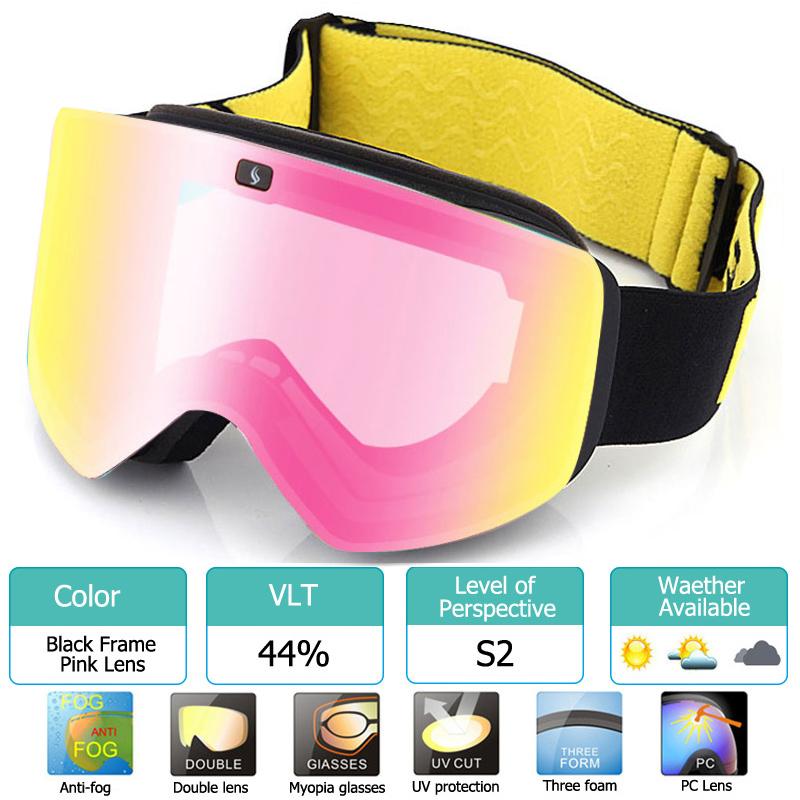 2023 New Double Layer Magnetic Ski Goggles Polarized Lens Skiing Anti-fog UV400 Snowboard Goggles Men Women Ski Glasses Eyewear
