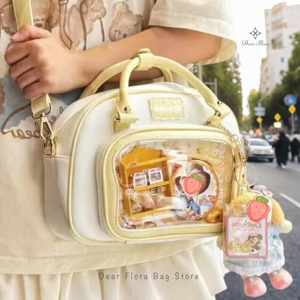 New Y2K Ita Sling Tote Roomy Sports Shoulder Carry Bag Charming Girls Transparent Messenger Bag DIY Display Everyday Handbags