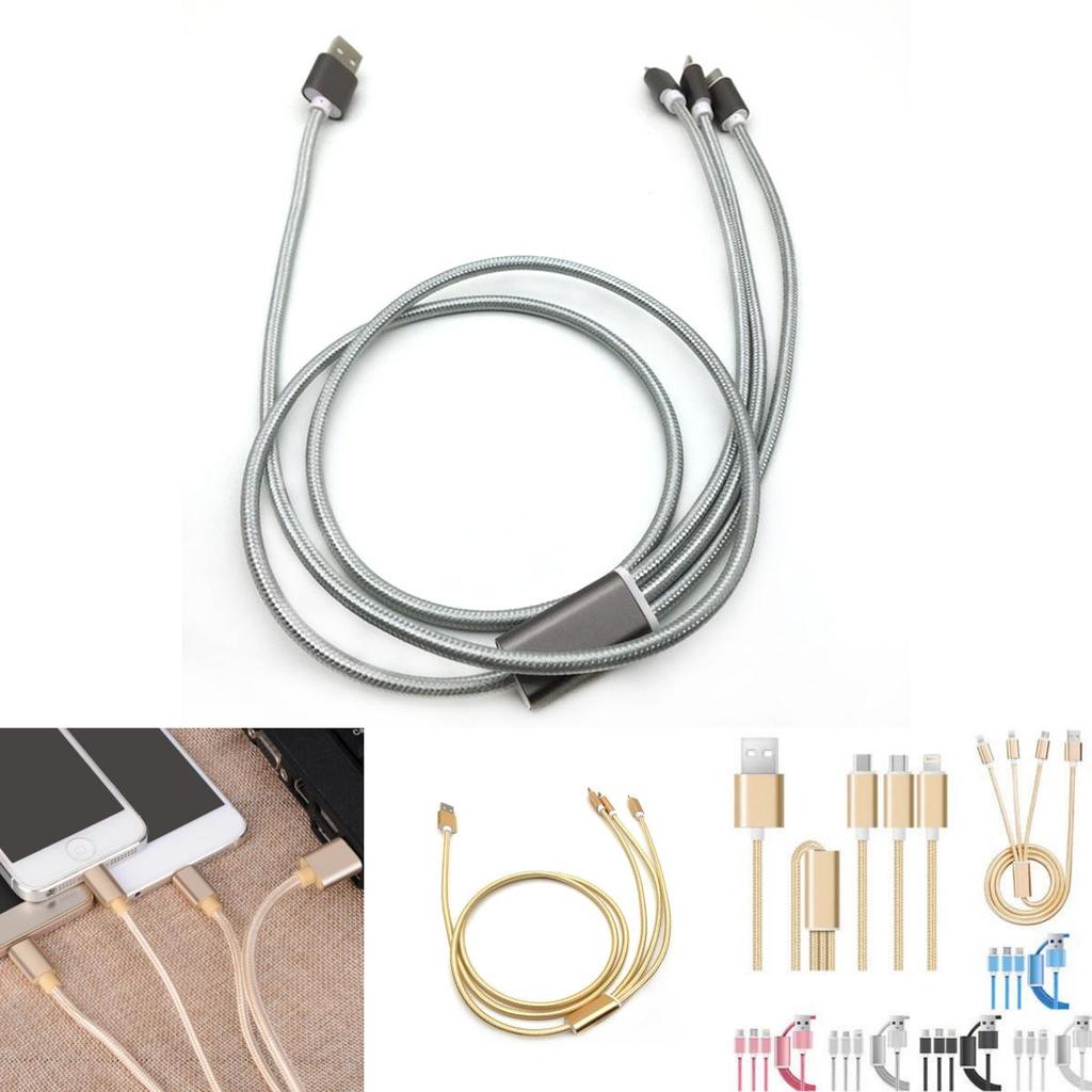 Usb 3in1 Charger Cable Micro Typec Data Sync Cable For Iphone 5 6 Android 7plus