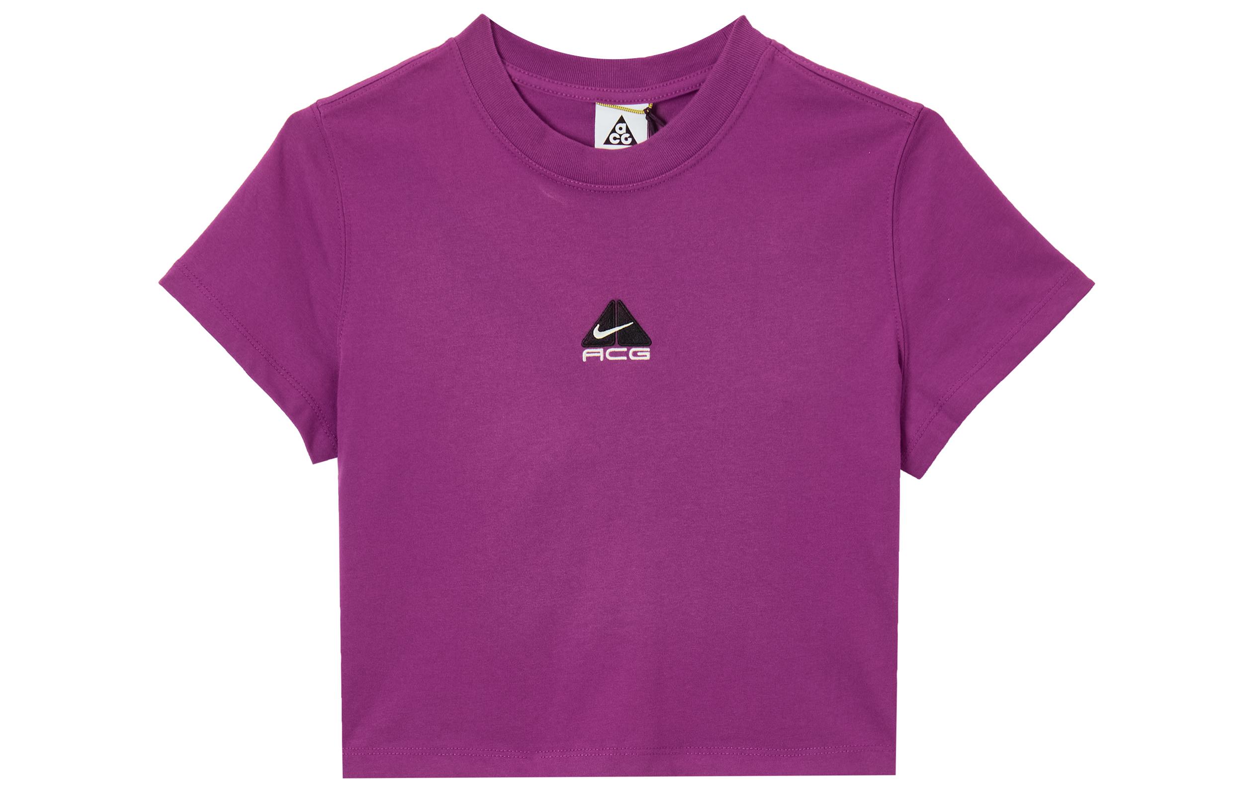 Nike Clothing T Shirts Women s Purple Crew Neck HM6085-505 S
