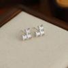 925 Silver Heart Zircon Stud Earrings For Women Luxury Wedding Jewelry High Quality Accessories New