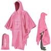 Poncho Impermeável com Capuz para Chuva - Rosa