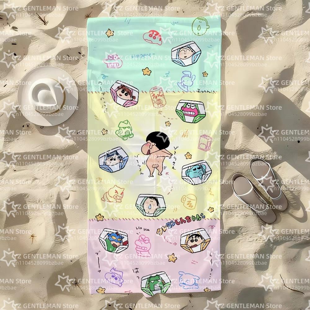 Cartoon C-Crayon S-Shin-chan-S Design Print Towel For Swim Yoga Gym Quick Drying Soft and skin-friendly Beach Towels All-Season