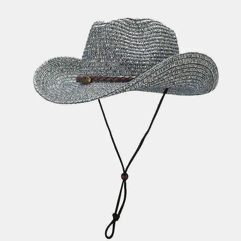 Sommer Upf50+ Breiter Rand Sonnenhut Outdoor Westliche Cowboy Fischerkappe Verstellbar Atmungsaktiv Unisex Für Männer Frauen