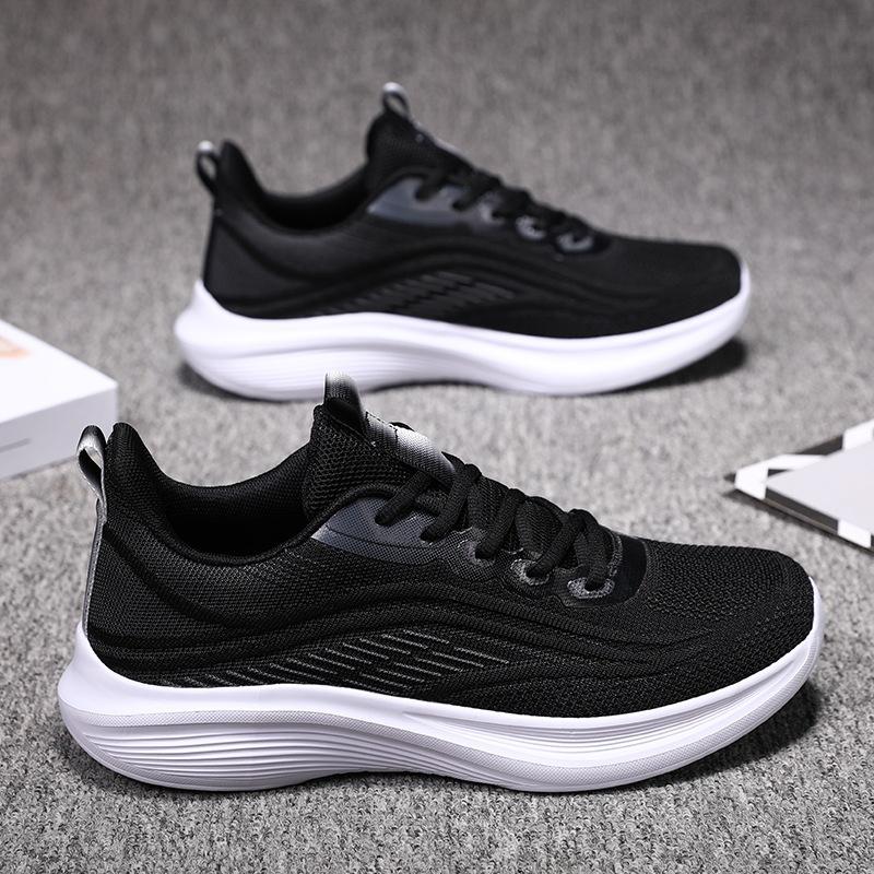 Cold Sticky Sneakers Men's Shoes Spring New Mesh Breathable Lightweight Casual Travel Shoes Black Running Shoes