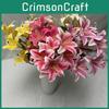 Artificial Flowers 9 Stems Pu Material 3d Simulation Lilies Wedding Decor Home