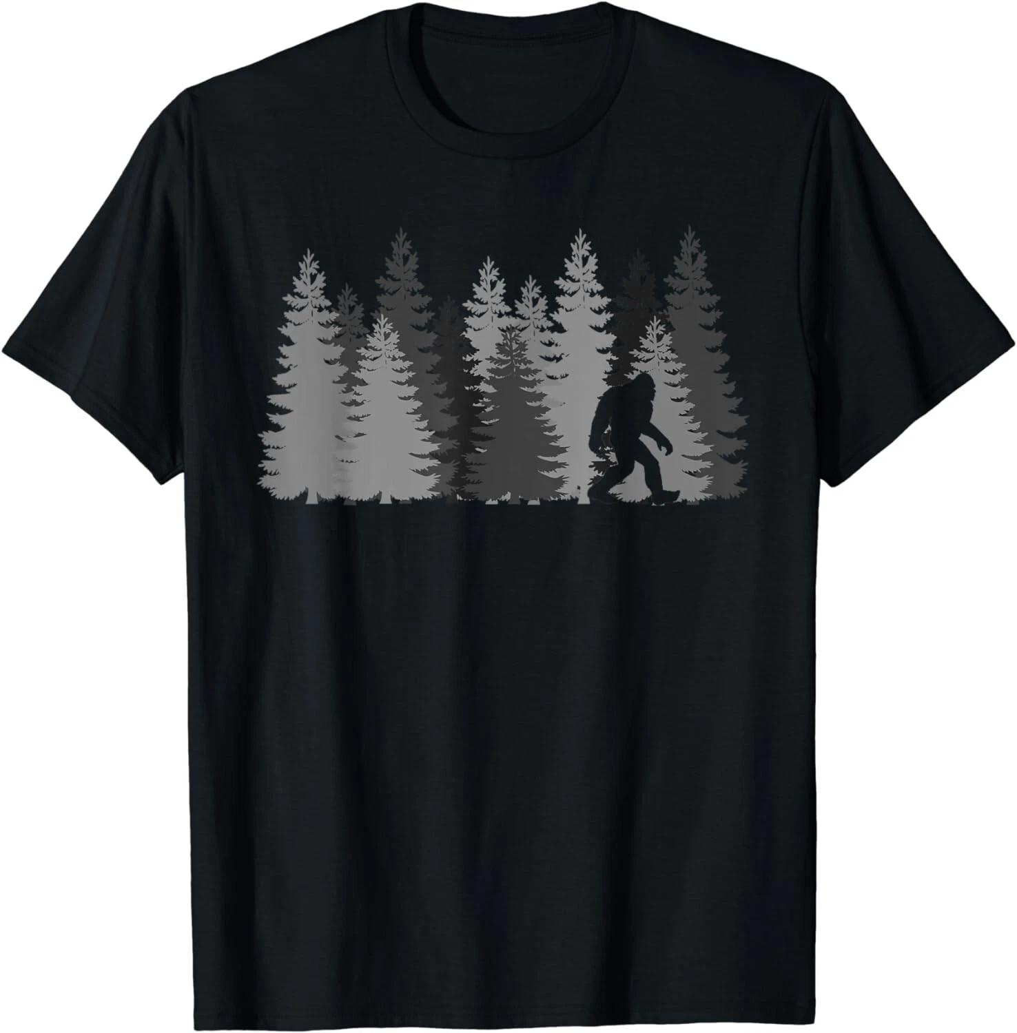 Bigfoot in the Forest T-Shirt Sasquatch Yeti Gift Unisex T-Shirt 4XL