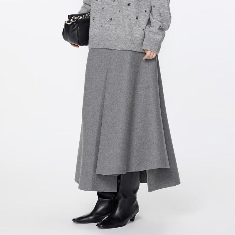 JNBY Women's Irregular Patchwork Wool Blend Skirt