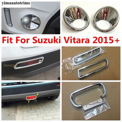 Front Rear Fog Light Frame / Tail Brake Lamp Decoration Cover Trim For Suzuki Vitara Escudo 2015 - 2018 ABS Chrome Accessories