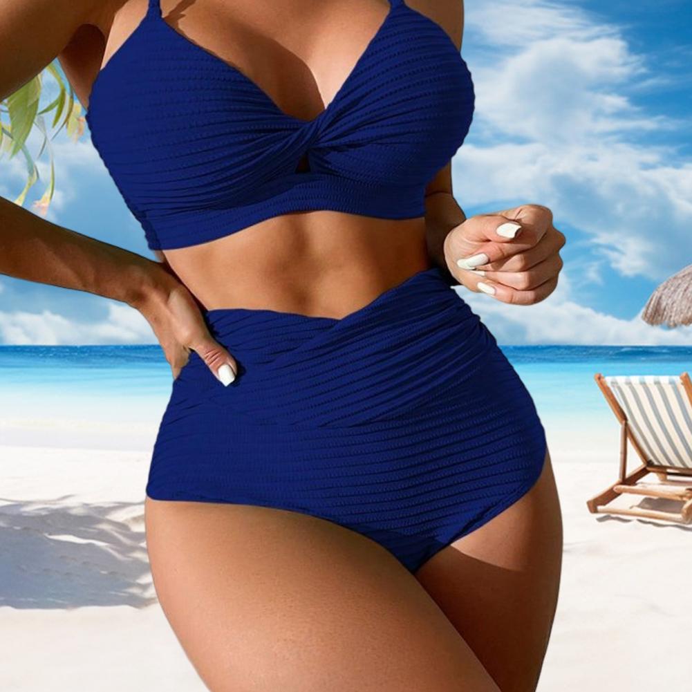 Sada plavek s podprsenkou a zavazováním Sling Knotted Bra, bikiny s prsními vycpávkami, stylová letní sada bikin s podprsenkou a zavazováním na pláž