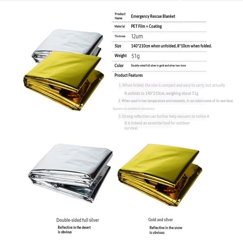 1/3/5Pcs Emergency Blanket Outdoor Survival First Aid Kit Windproof Insulation Lifesaving Pet Foil Thermal Military Rescue Blank