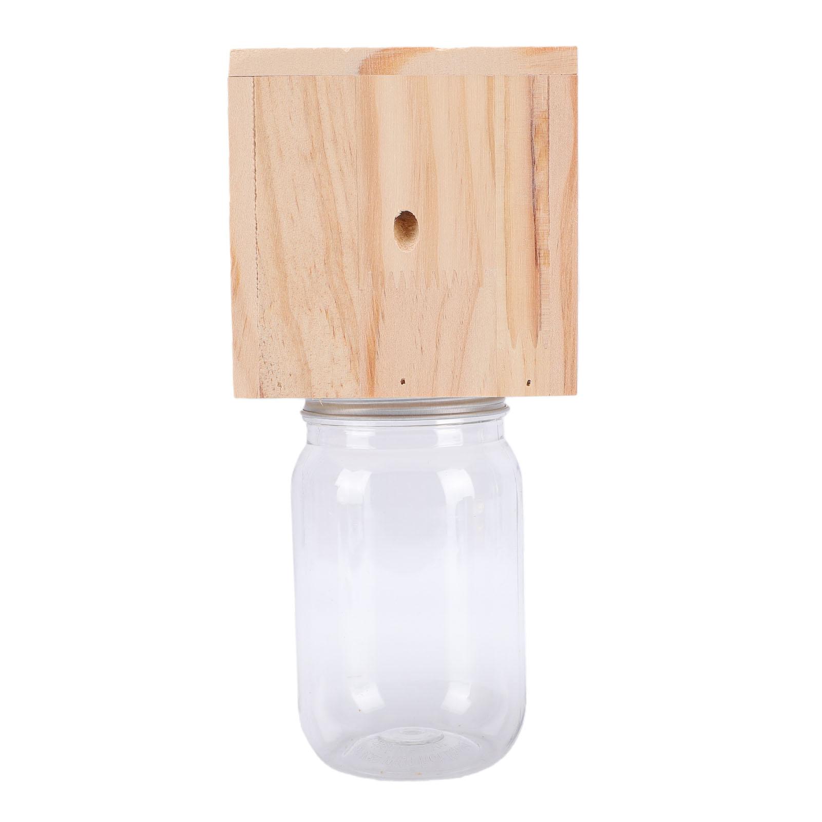 Wood Bee Trap Weather Proof Effective Hanging Bee Catcher for Eaves Balconies Terraces