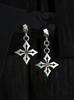 Sterlingworth Lichtb-Dz Natural Stone Silver Cross Earrings