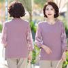 Mid-Age Mom's Fashionable Nine-Sleeve Spring/Autumn Shirt 2025
