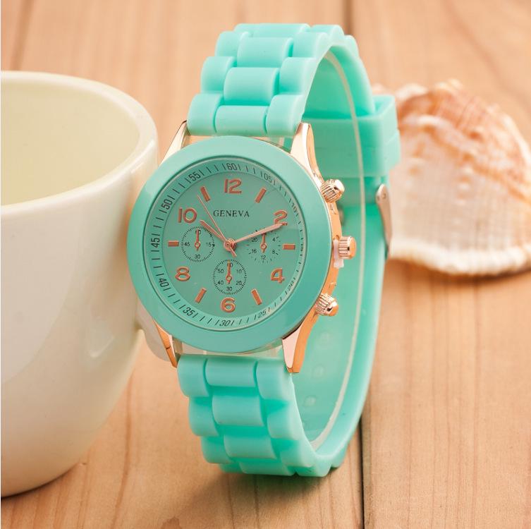 Geneva Three-Eye Silicone Watch: Fashionable Style for Ladies