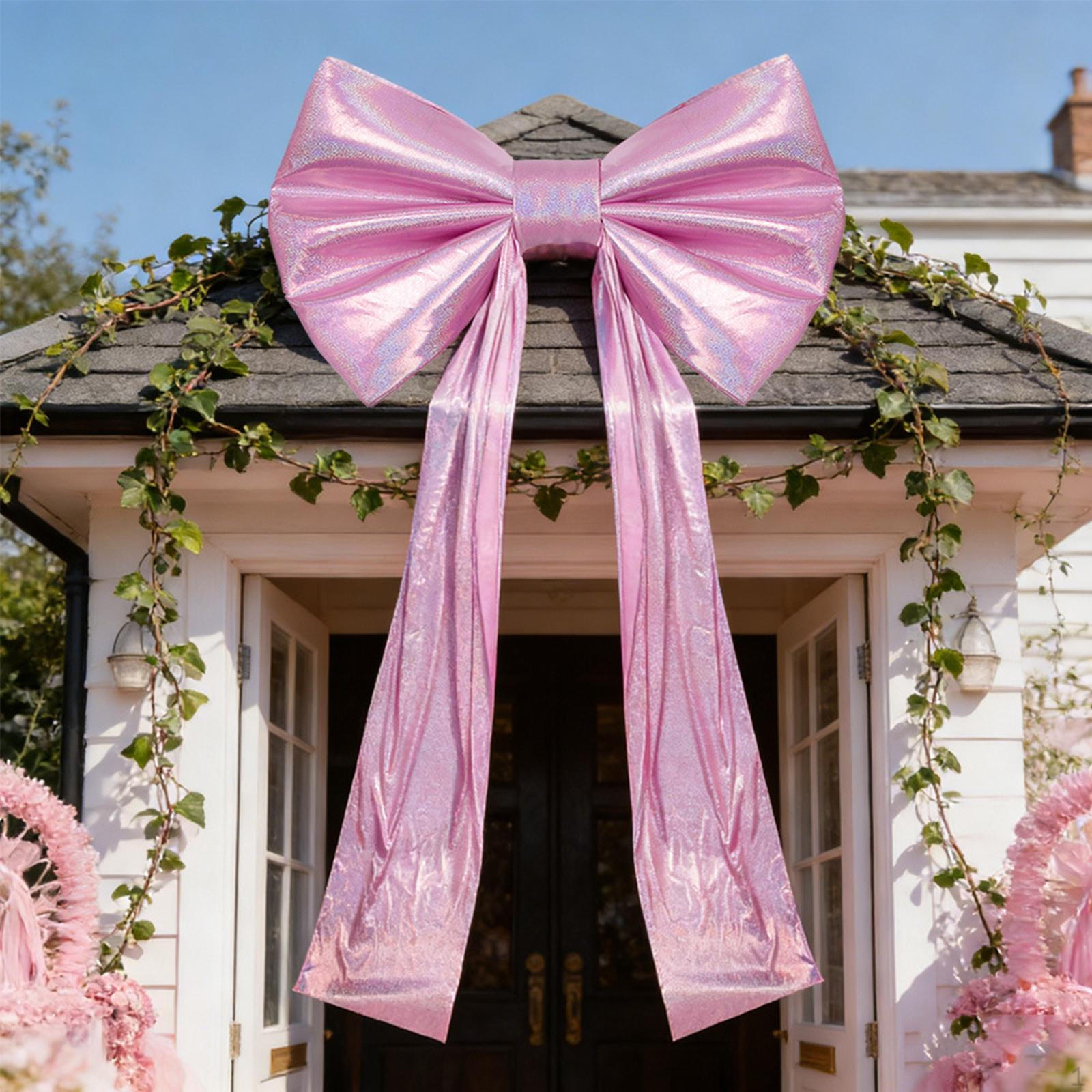

Large Pink Bow Ribbon Tie Multipurpose Home Gift Wall Hanging Decor Ornament for Themed Bridal