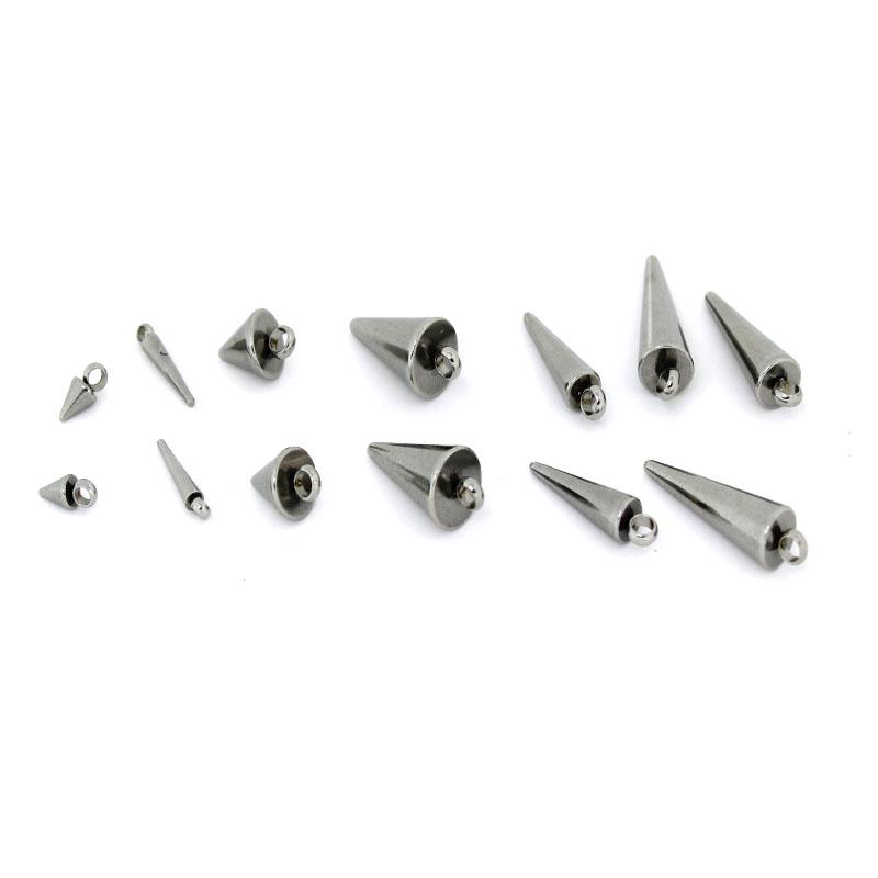 20Pcs/Lot Stainless Steel Metal Circular Cone Charms Pendants Necklace Earrings Accessories for DIY Jewelry Making Suppliers