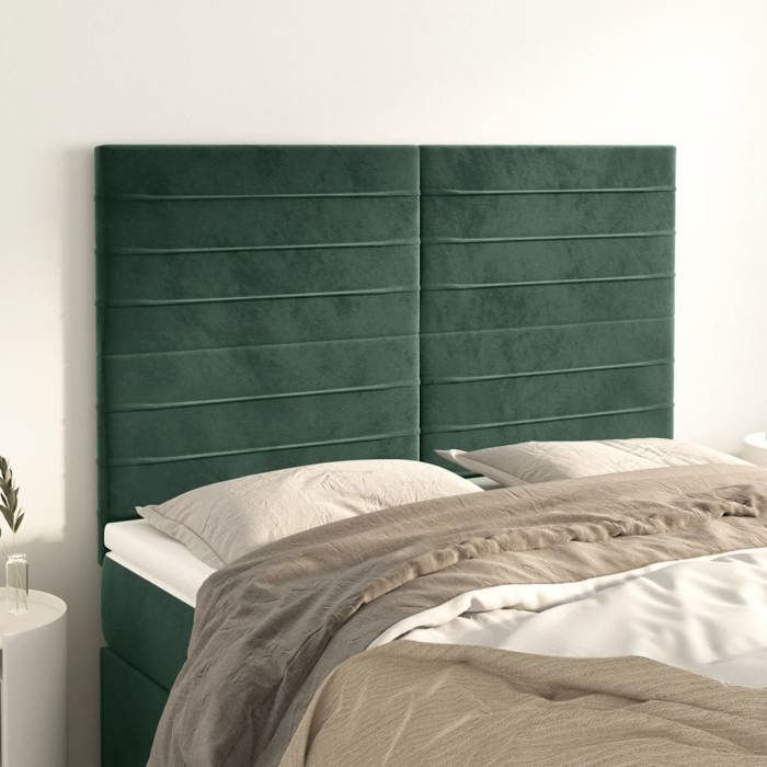 VidaXL Tête de Lit Meubles de Chambre à Coucher Accessoires de Lit Simple Têtes de Cadre de Lit Intérieur Vert Foncé 3116523