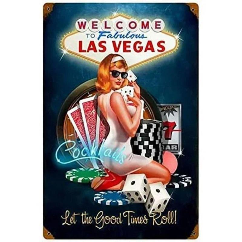 Pinup Girl Metal Tin Sign for Garage Workshop Decor 20x30cm