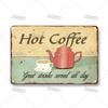 Vintage Coffee Metal Tin Sign Decorative Plate Retro Tea Time Metal Poster Home Bar Cafe Indutrial Decor Old Wall Metal Signs