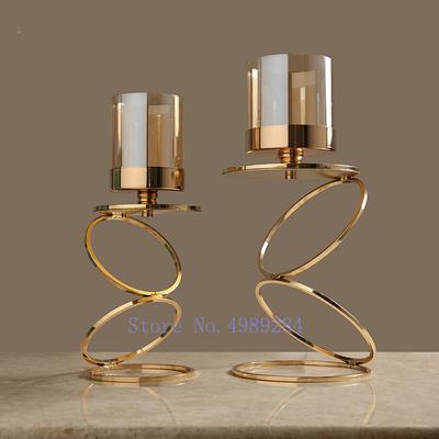 Nordisch Kreativ Retro Gold Kerzenständer Dekorative Ornamente Glas Kerzenhalter Modernes Zuhause Hochzeitsdekoration Weihnachten