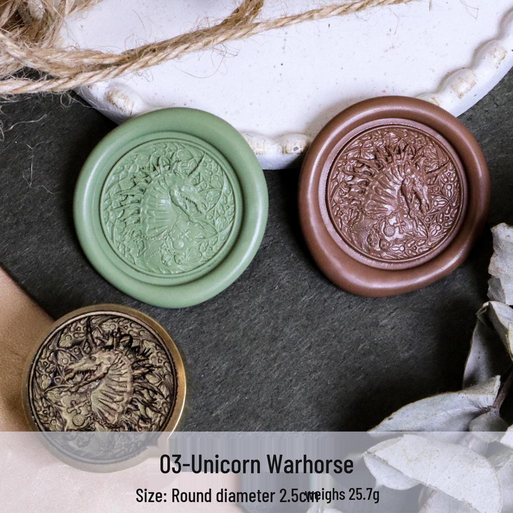 Three-Dimensional Engraved Brass Wax Seal Stamp Head with Frosted Irregular Multi-Layer Design