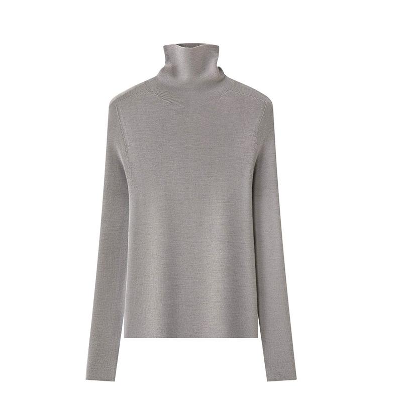 High-necked worsted wool inner bottoming shirt women's early autumn new casual versatile knitted sweater