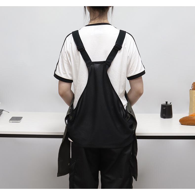 Customized Cross-border Canvas Vest Apron for Supermarkets and Cafes with Logo Options