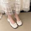 French Bow Thick Heel Bag Head Sandals Women's Summer 2025 New with Skirt Temperament Medium Heel High Heel Single Shoes
