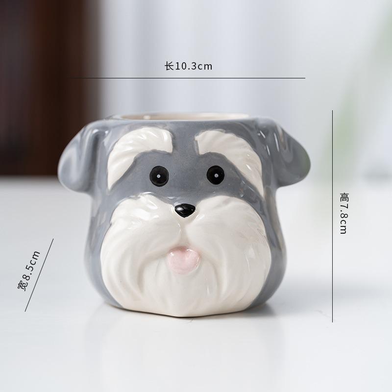 Flower Pot Ceramic Cartoon Animal Flower Pot Cute Dog Series Cartoon Succulent Flower Pot Home Gardening Pot Plant